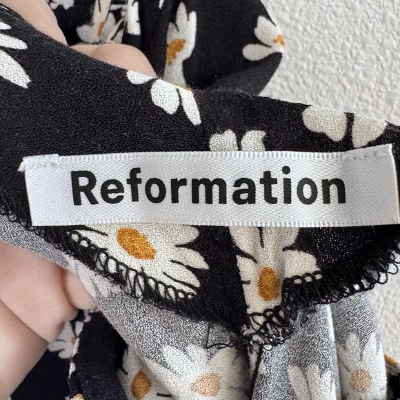 Reformation Daisy Print Floral Cross Strap Dress Womens 10 - Picture 4 of 8